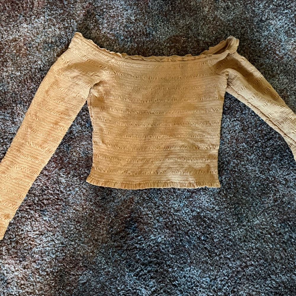 Aeropostale Mustard Smocked Top